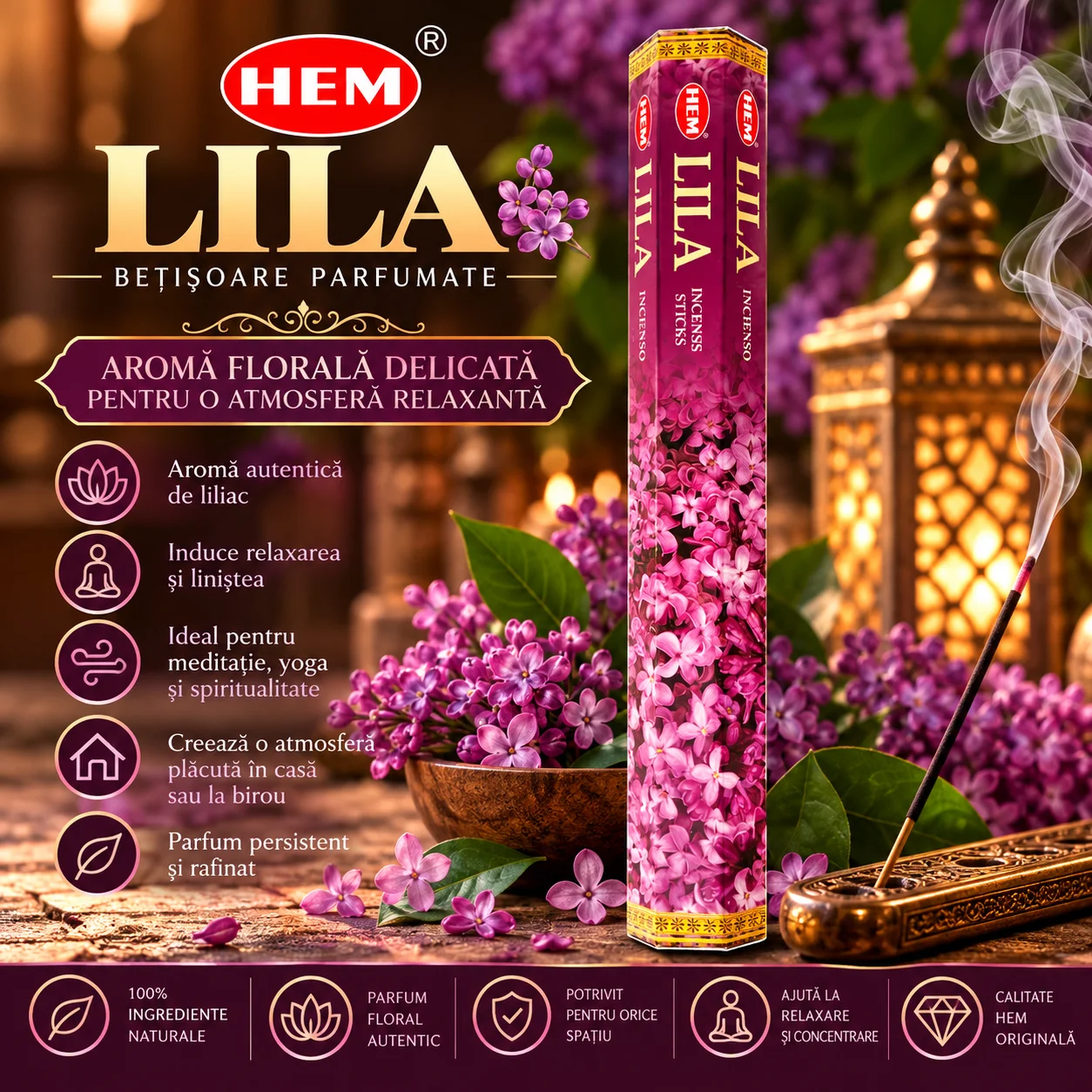 Bețișoare Parfumate HEM – LILA, Liliac.