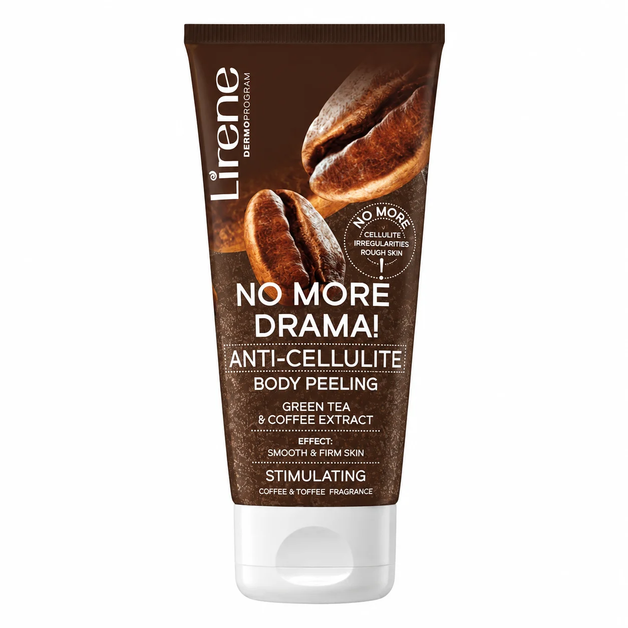 Lirene Dermo Program No More Drama! – Peeling Corporal Anticelulitic cu Extract de Cafea și Ceai Verde.