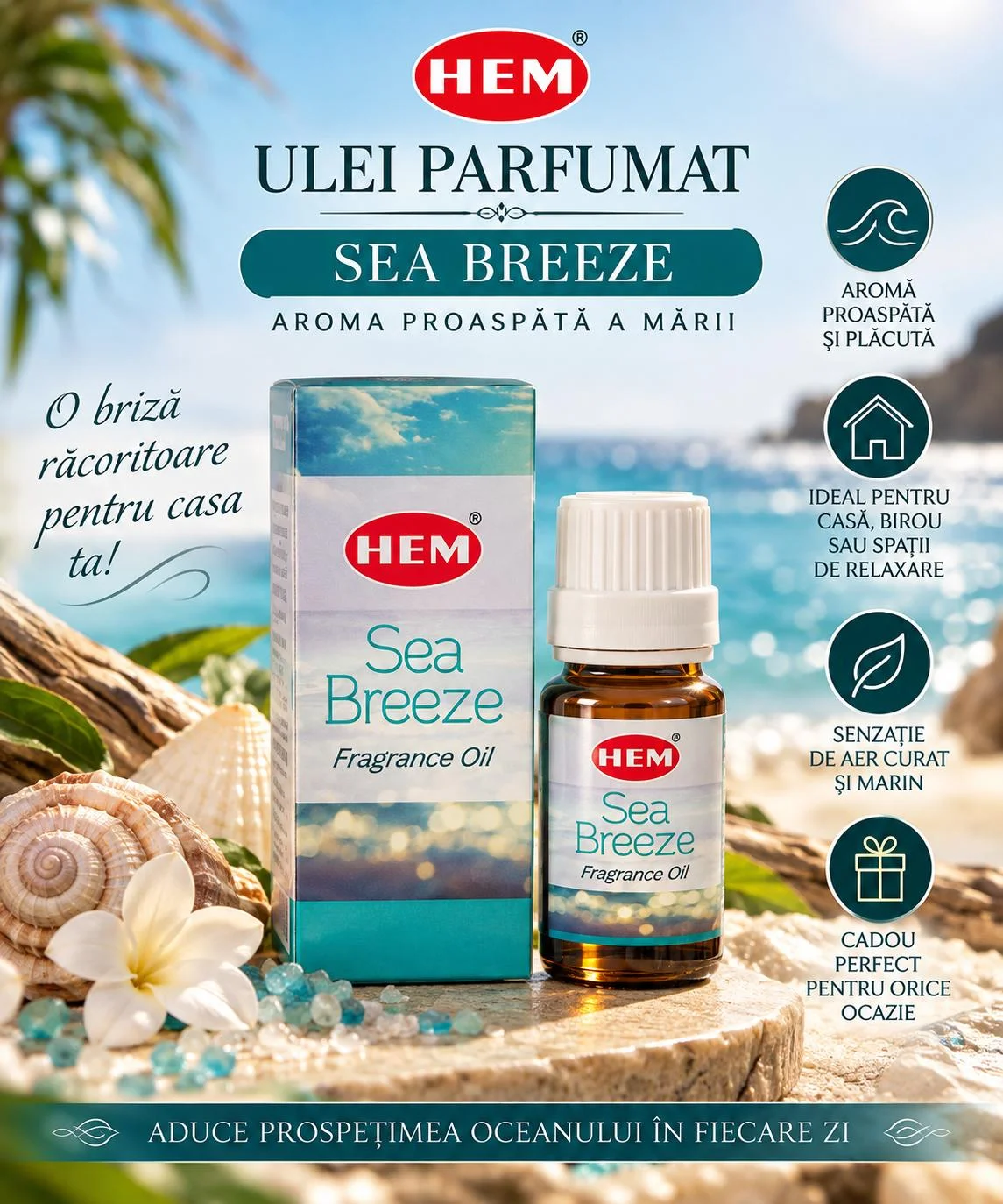 Ulei Parfumat HEM – SEA BREEZE, 10 ml.