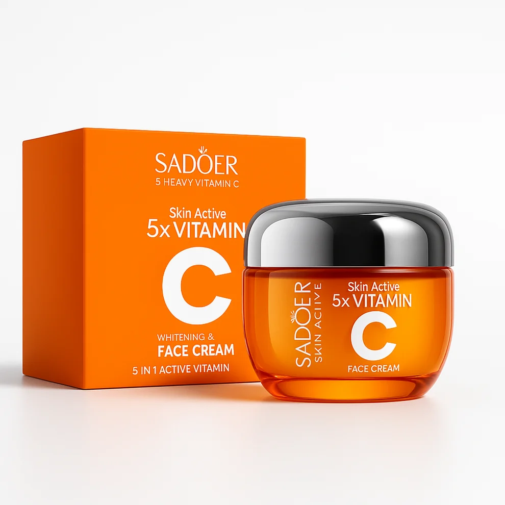 SADOER Cremă de Față cu 5x Vitamina C – Albire și Revitalizare 50g.