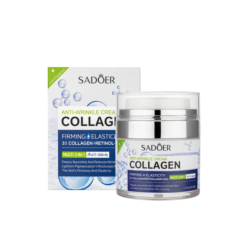 Cremă antirid cu colagen și retinol – Sadoer Anti-Wrinkle Cream Collagen 3x Collagen + Retinol (Multi 3 în 1)