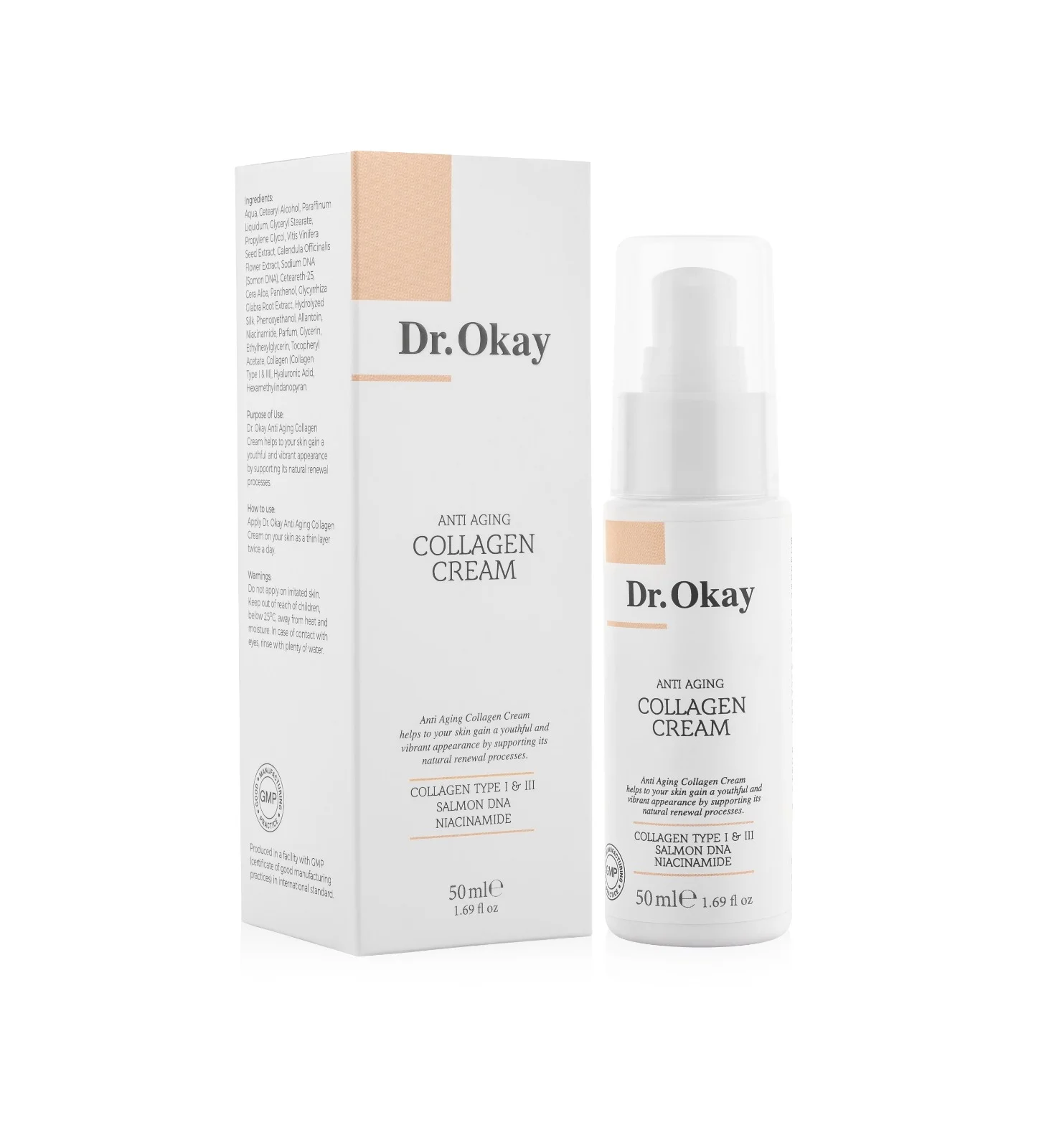 Cremă Facială Anti-Îmbătrânire cu Colagen Dr. Okay