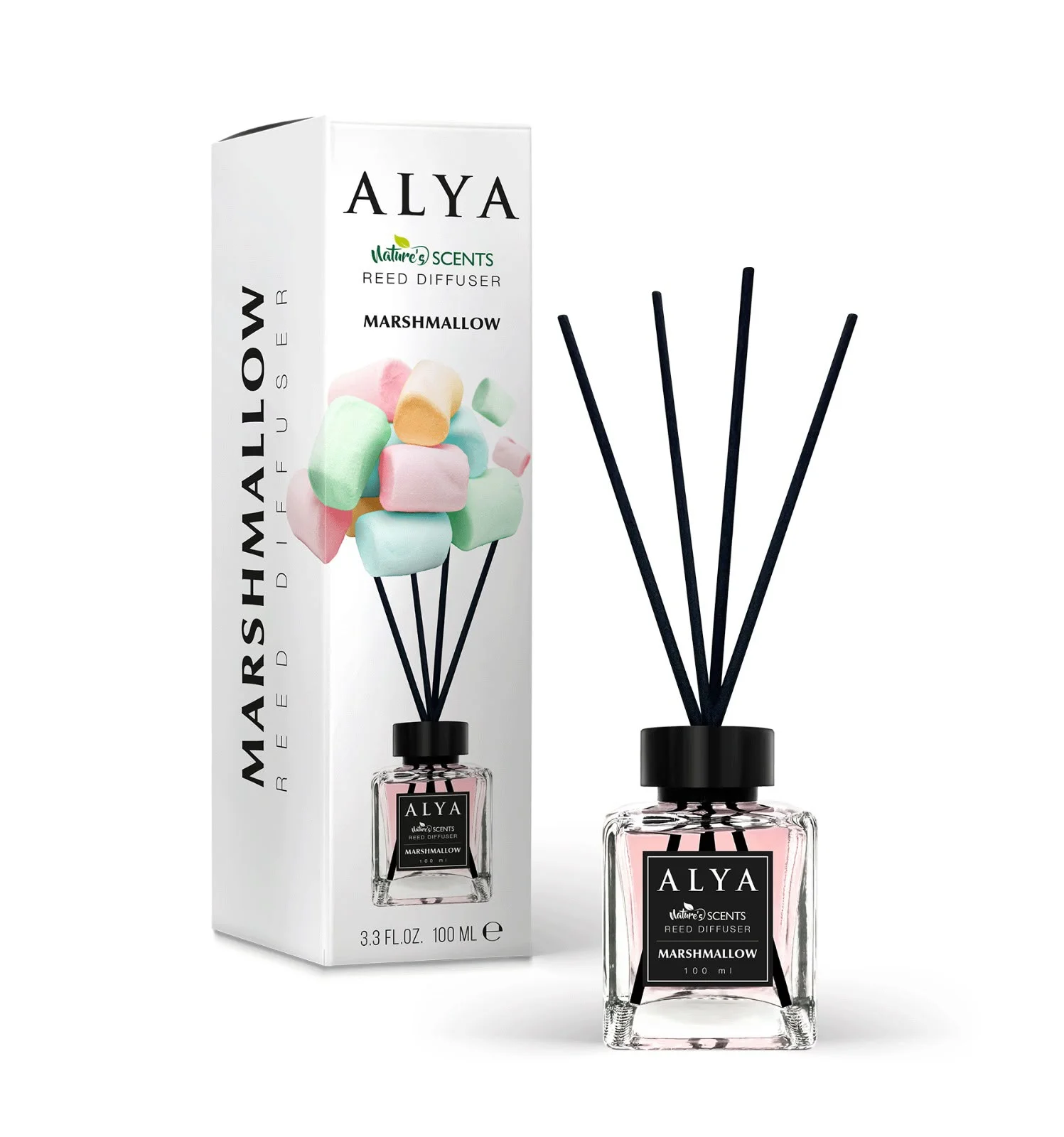 Parfum de Cameră cu Bețișoare ALYA – MARSHMALLOW, 100 ml.