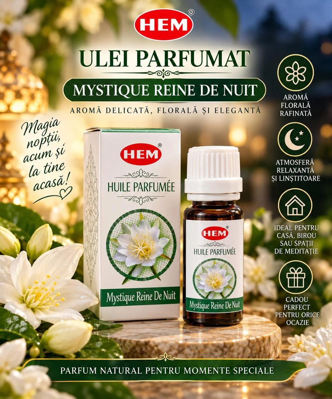 Ulei Parfumat HEM – MYSTIQUE REINE DE NUIT, 10 ml.