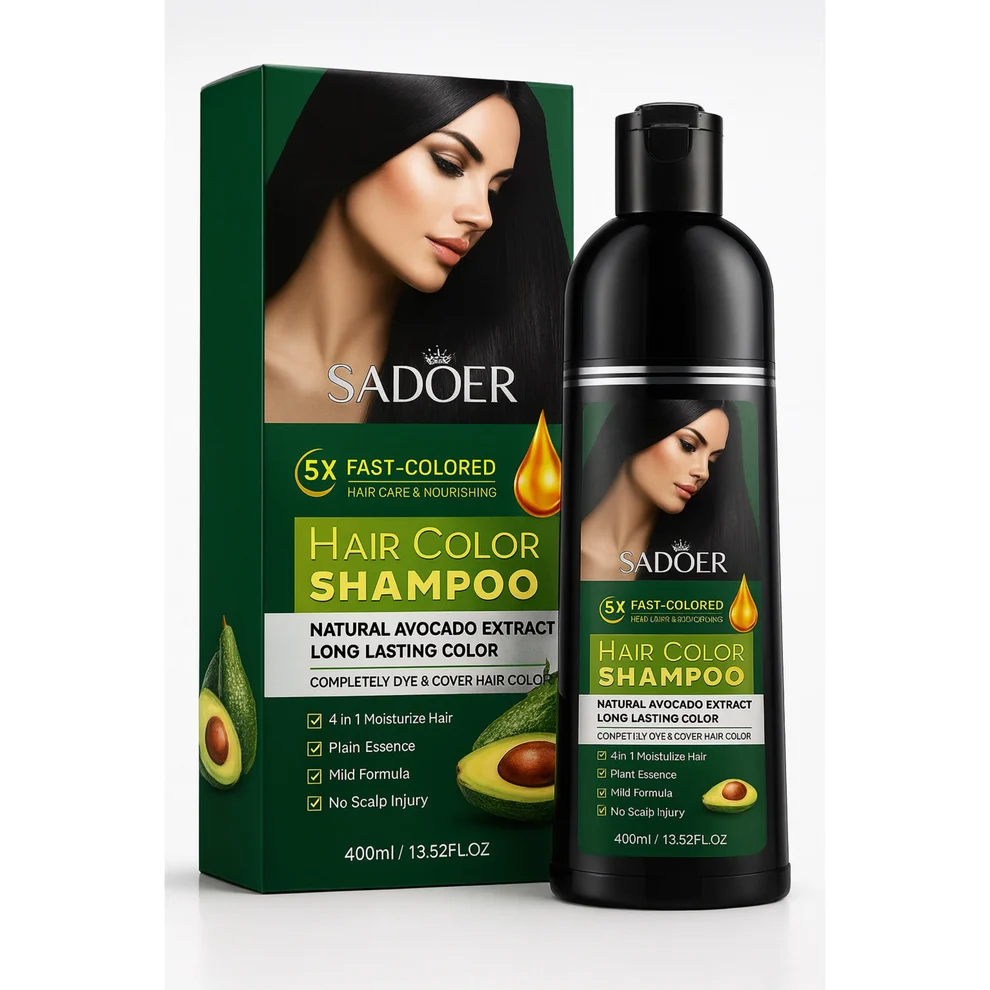 Sadoer – Șampon nuanțator Negru cu extract de avocado 400 ml