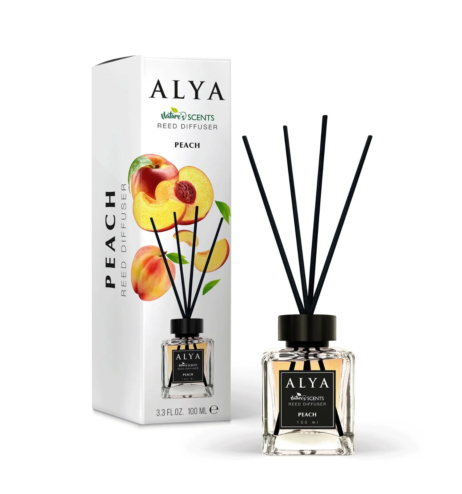 Parfum de Cameră cu Bețișoare ALYA – PEACH, 100 ml.