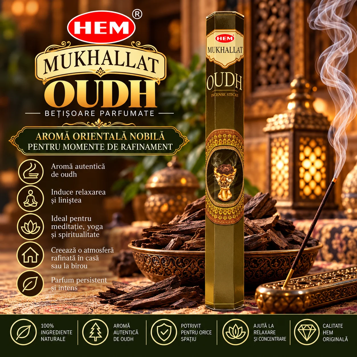 Bețișoare Parfumate HEM – MUKHALLAT OUDH.