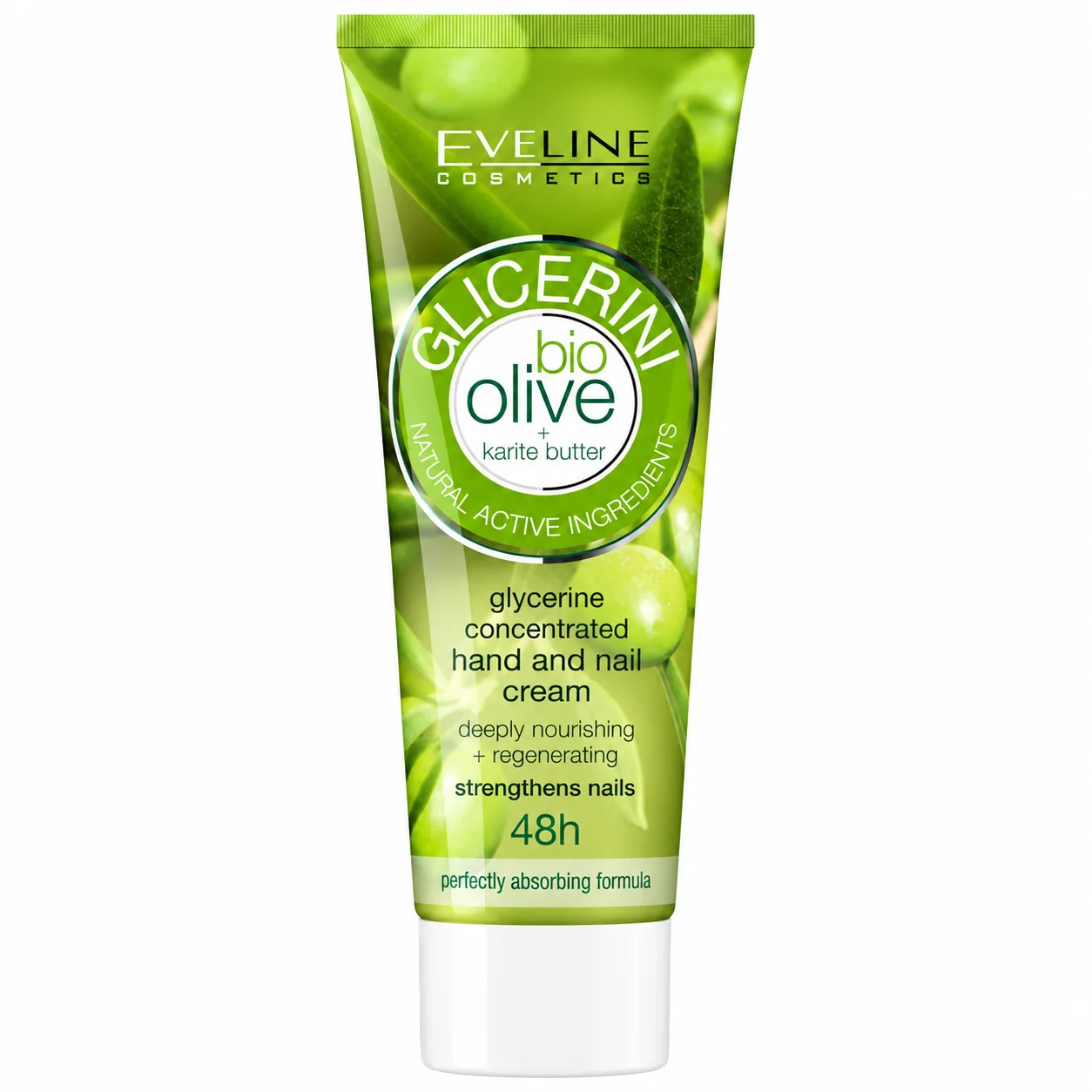 Eveline Cosmetics Glicerini Bio Olive – Cremă Concentrată cu Glicerină pentru Mâini și Unghii, cu Unt de Shea.