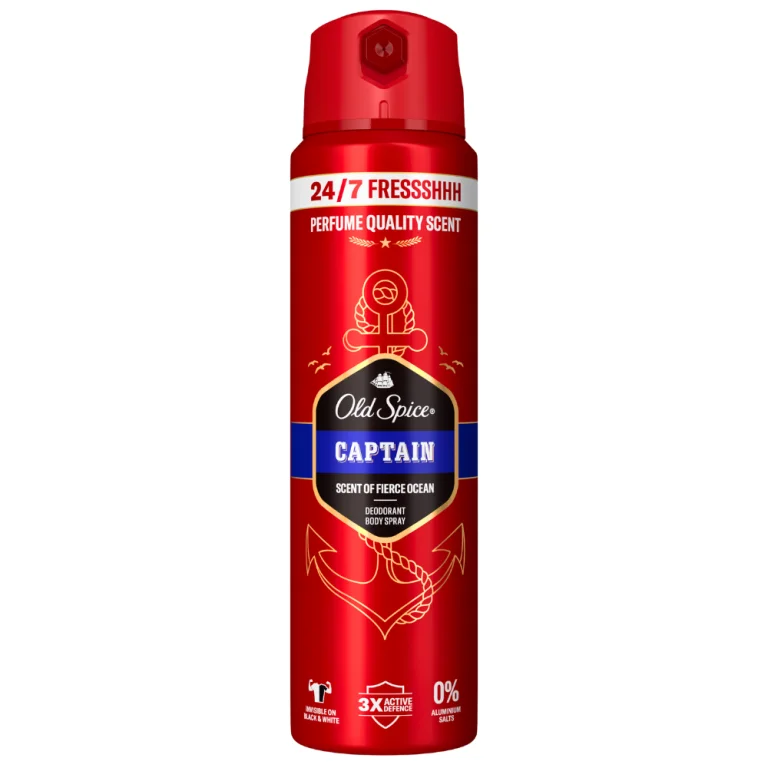 Old Spice Captain – Deodorant Spray pentru Corp cu Parfum Marin, 150 ml.