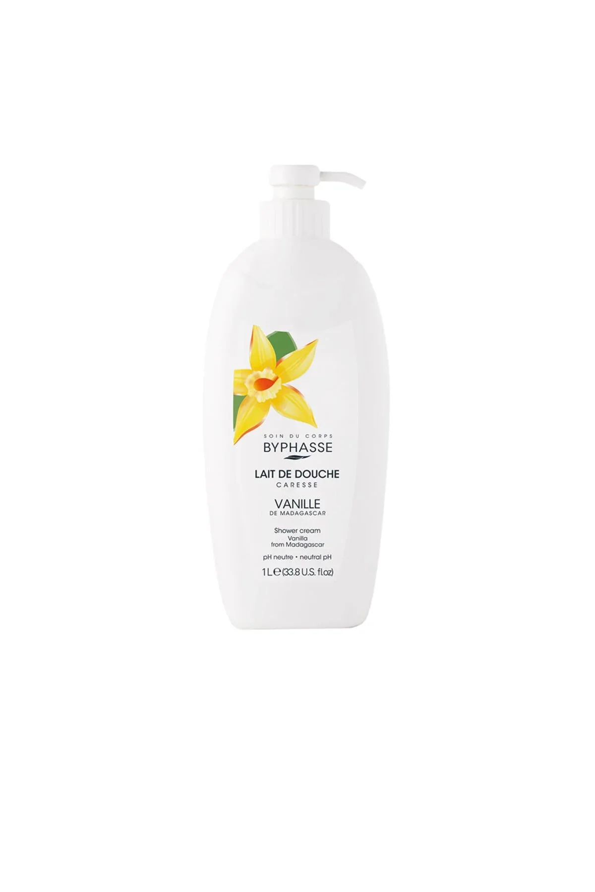 Byphasse Caresse – Cremă de Duș cu Vanilie de Madagascar, 1 L.