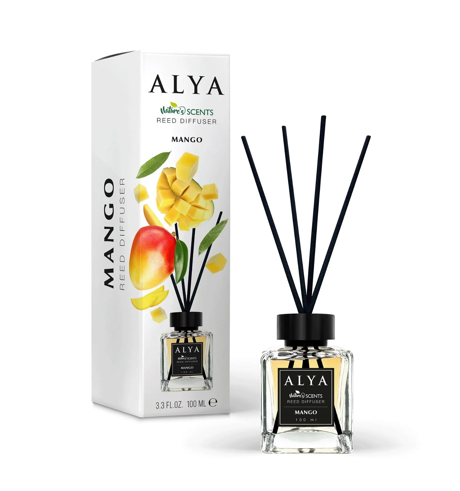 Parfum de Cameră cu Bețișoare ALYA – MANGO, 100 ml.