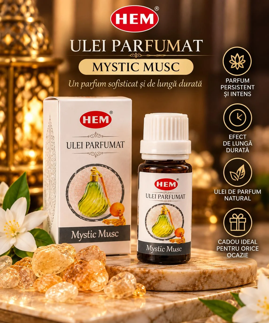 Ulei Parfumat HEM – MYSTIC MUSK, 10 ml.