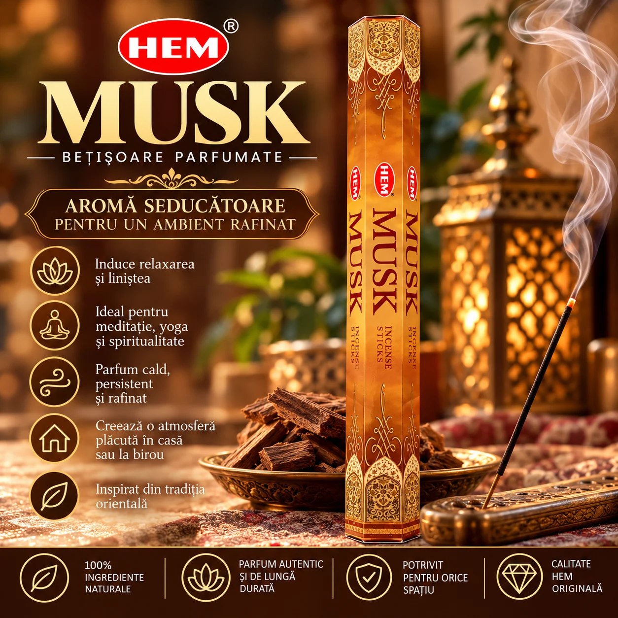 Bețișoare Parfumate HEM – MUSK.