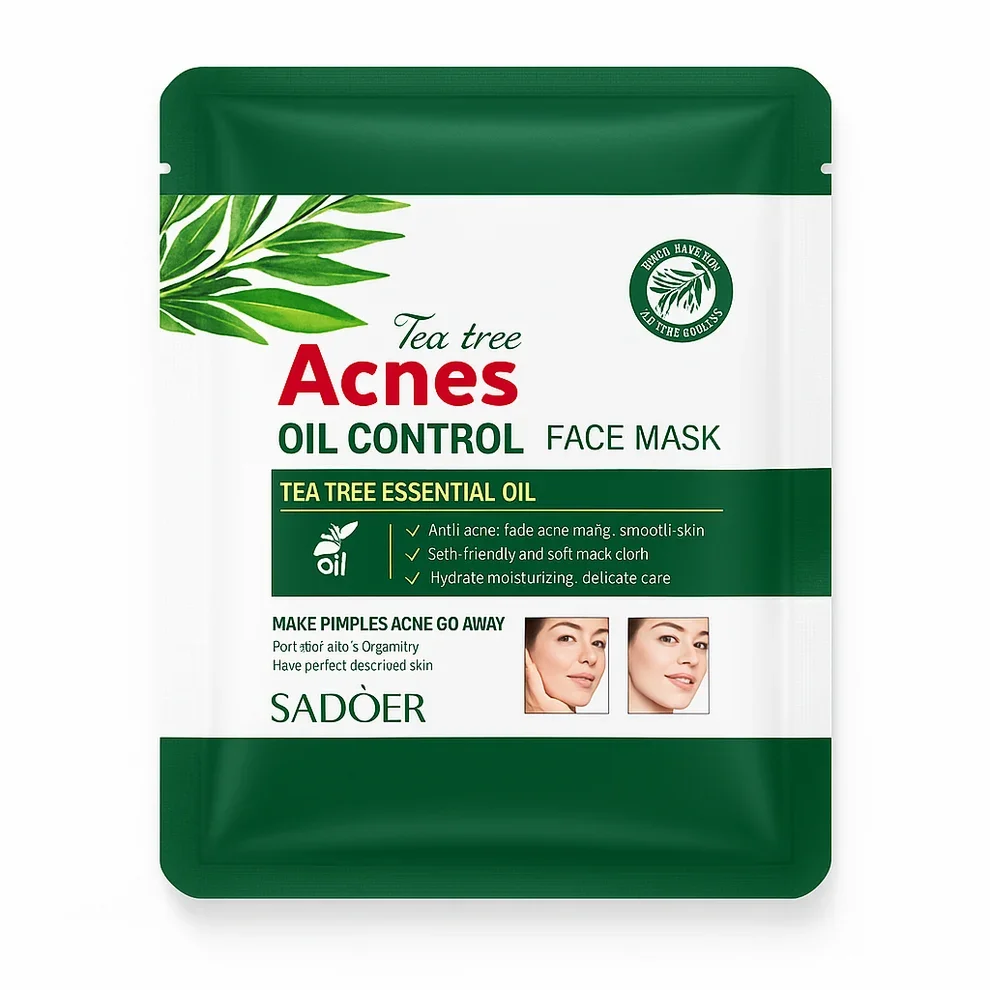 Mască facială Sadoer anti-acnee cu extract de arbore de ceai, 25 g.