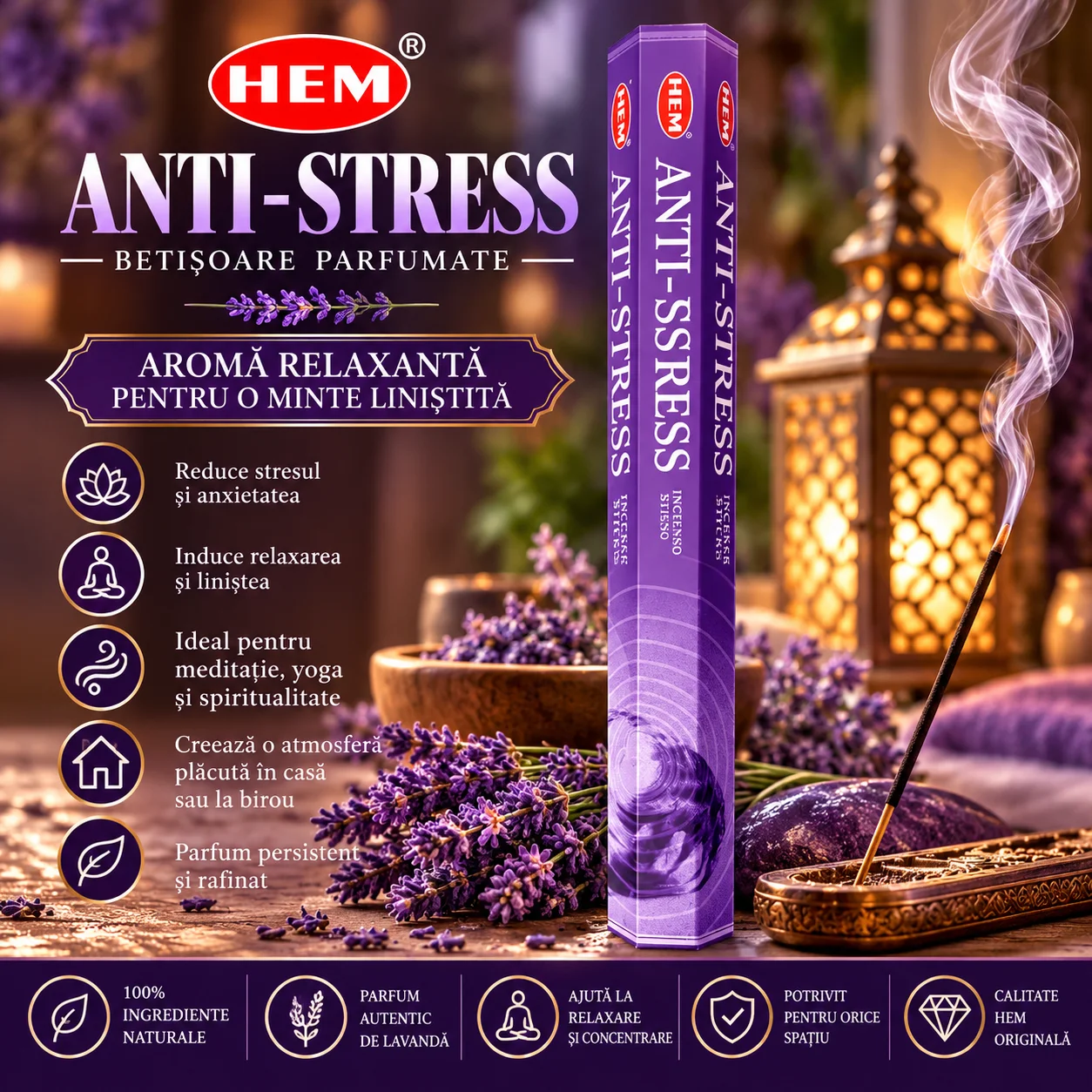 Bețișoare Parfumate HEM – ANTI-STRESS.